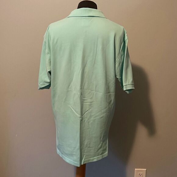 Outer Banks Mens Short Sleeve Classic Ribbed Polo Shirt Green - Picture 4 of 6